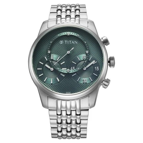 Titan Micromotors Green Dial Watch for Men 90179sm01 - KRISHNA WATCH COMPANY