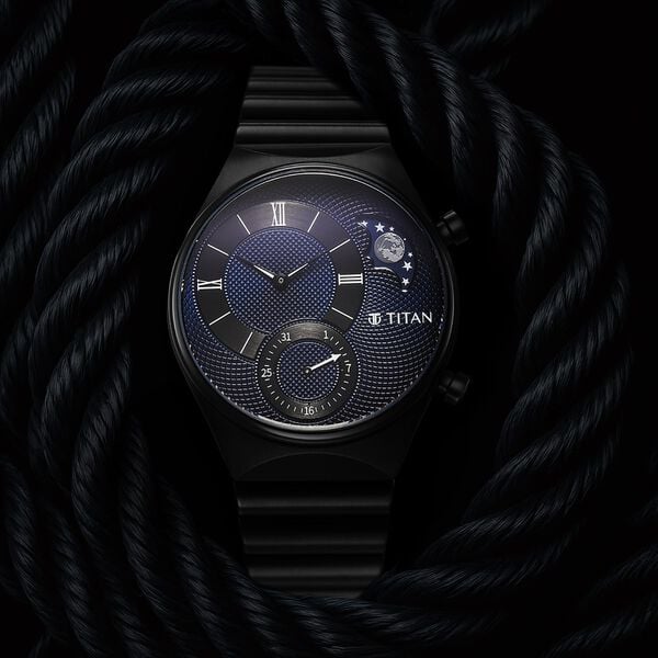 Titan Micromotors Blue Dial Watch for Men 90181nm01 - KRISHNA WATCH COMPANY