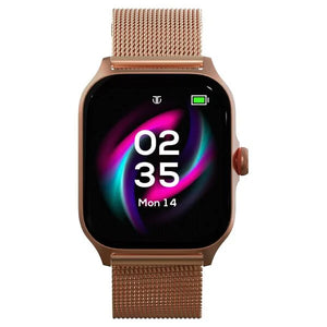 Titan Zeal with 4.69 cm AMOLED Display with AOD, Functional Crown, BT Calling, Smartwatch with Rose Gold Mesh Strap 90196am03 - KRISHNA WATCH COMPANY