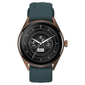 Titan Crest with 3.63 cm AMOLED Display with AOD, Functional Crown, BT Calling, Premium Smartwatch with Teal Strap 90197ap03 - KRISHNA WATCH COMPANY
