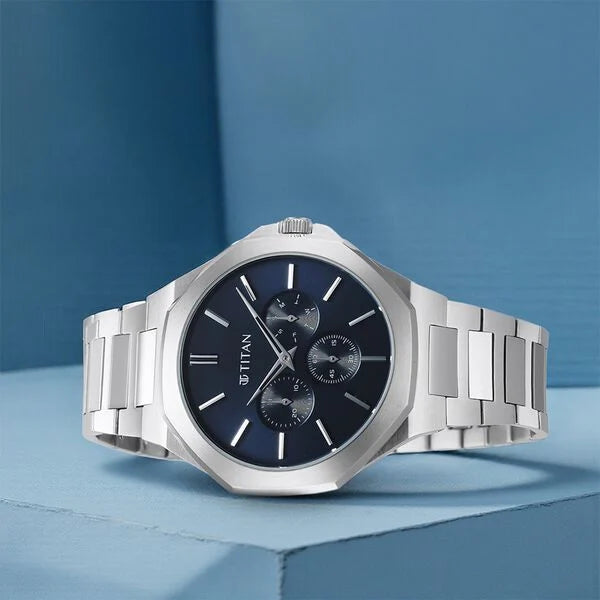 Titan Classic Slim Multifunction Watch For Men - 90198SM01 - KRISHNA WATCH COMPANY