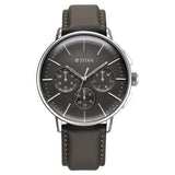 Titan Light leathers Multifunction Anthracite Dial Leather Strap Watch For Men 90200sl02