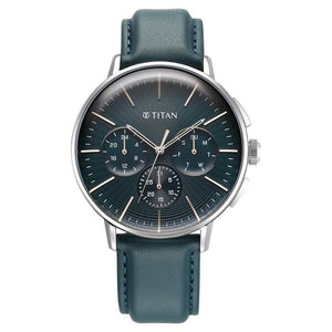 Titan Light leathers Multifunction Silver Dial Watch For Men - 90200SL03 - KRISHNA WATCH COMPANY