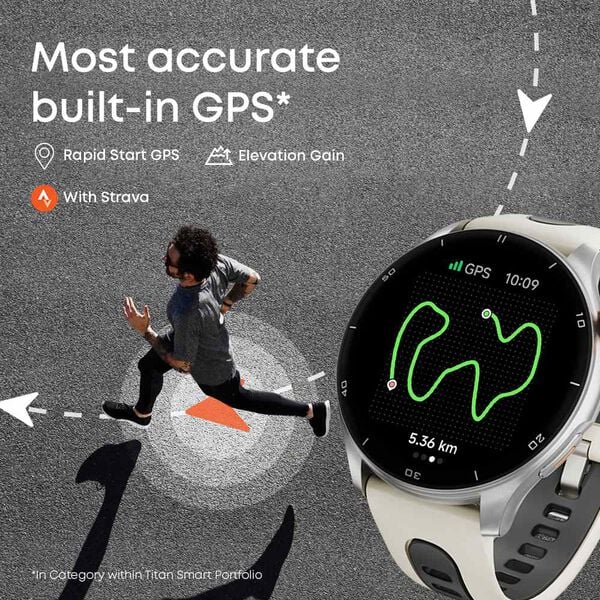 Titan Celestor Advanced GPS & Barometer 3.6 CM AMOLED Display with AOD, Pizoelectric Functional Crown Moonlight Edition - 90206AP03