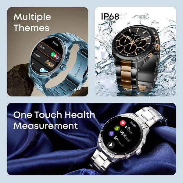 Titan Heritage Premium Smartwatch with All SS Design, 3.6 CM AMOLED Display, BT Calling, Advanced Chipset, Titan Health 90207km01