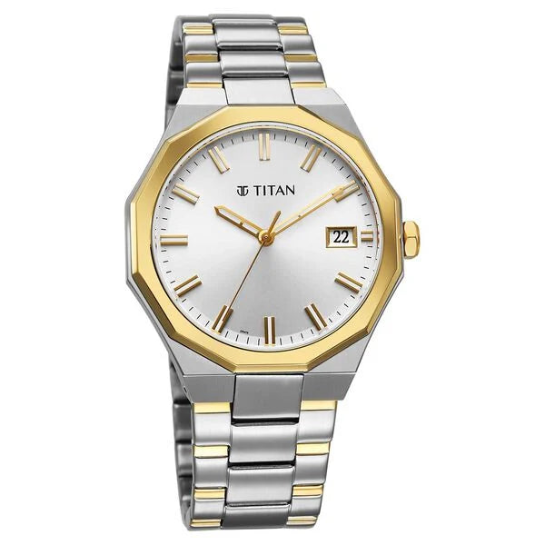 Titan Regalia Dodecagon Quartz Analog Watch For Men - 90212BM01 - KRISHNA WATCH COMPANY