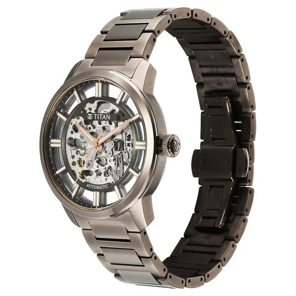 Titan See-Through Skeletal Automatic Analog Watch for Men - 90220QM01 - KRISHNA WATCH COMPANY