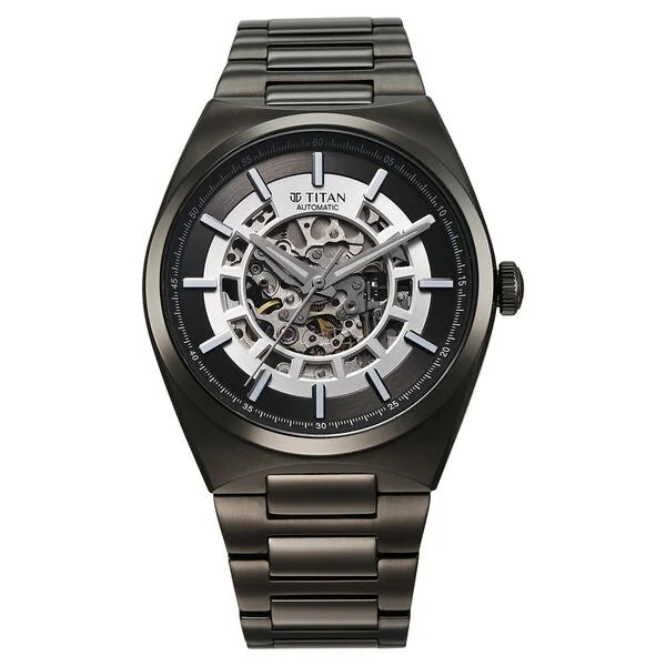 Titan Nexus Skeletal Automatic Analog Watch for Men - 90221QM02 - KRISHNA WATCH COMPANY