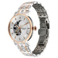 Titan Yin Yang Skeletal Automatic Analog with White Dial Silver and Rose Gold Stainless Steel Strap Watch for Men 90222km01