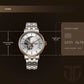 Titan Yin Yang Skeletal Automatic Analog with White Dial Silver and Rose Gold Stainless Steel Strap Watch for Men 90222km01