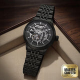 Titan Phoenix Skeletal Automatic Analog with Gun Dial Black Stainless Steel Strap Watch for Men 90223nm01