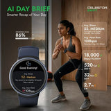 Titan Celestor Swift GPS Smartwatch with Advanced Badminton Mode, Zone Based Training ,AI Brief & Titan Q-Beige 90247ap03c
