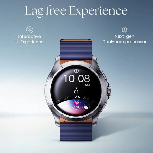 Titan Evoke Smartwatch 1.32" inch AMOLED Display with AOD, 1000 Nits Metal Body 90251qp02c
