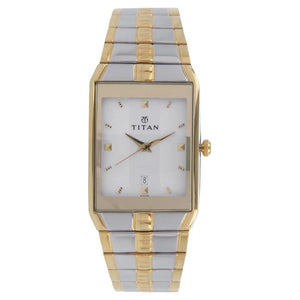 Titan Quartz Analog with Date Silver Dial Stainless Steel Strap Watch for Men 9151BM01 - KRISHNA WATCH COMPANY