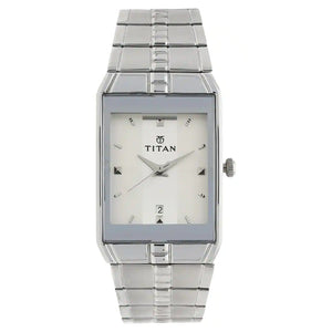Titan White Dial Silver Stainless Steel Strap Watch - 9151SM01 - KRISHNA WATCH COMPANY