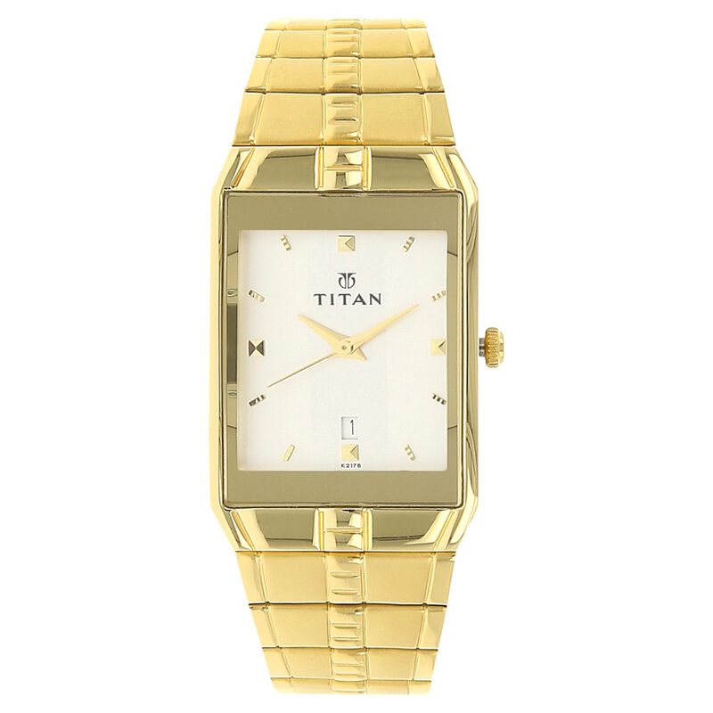 Titan Analog with Date Silver Dial Metal Strap watch for Men 9151YM01