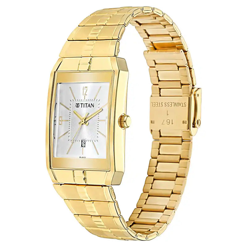 Titan White Dial Metal Strap Watch 9151YM06 - KRISHNA WATCH COMPANY