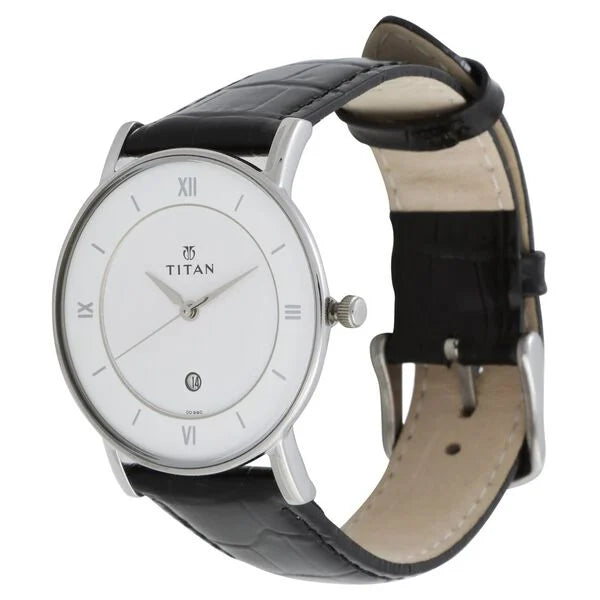 Titan Classic White Dial Analog watch for Men - 9162SL04