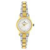 Titan Quartz Analog White Dial Stainless Steel Strap Watch for Women / 917BM01