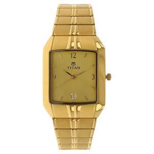 Titan Analog with Date Golden Dial Metal Strap watch for Men 9264YM02 - KRISHNA WATCH COMPANY