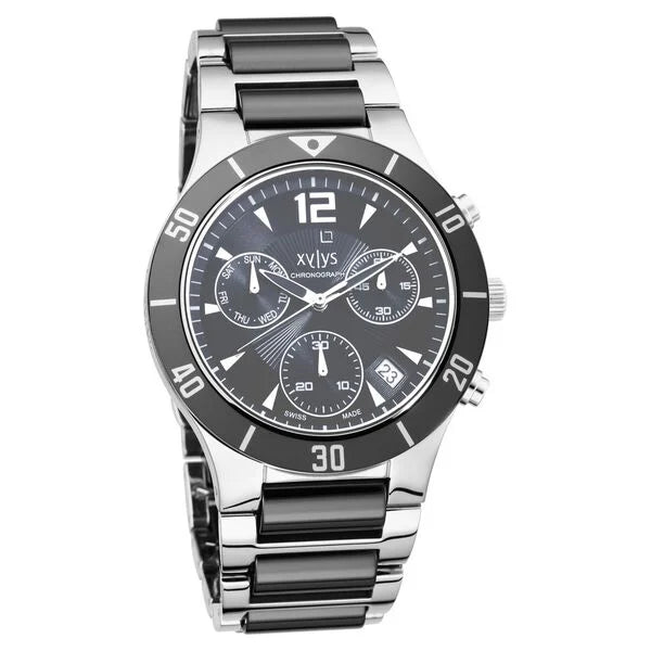 Xylys Swiss Analog Stainless Steel Black Dial Watch for Men 9295dm04