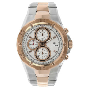 Titan Regallia Rose Gold Chronograph Watch for Men - 9308KM01 - KRISHNA WATCH COMPANY