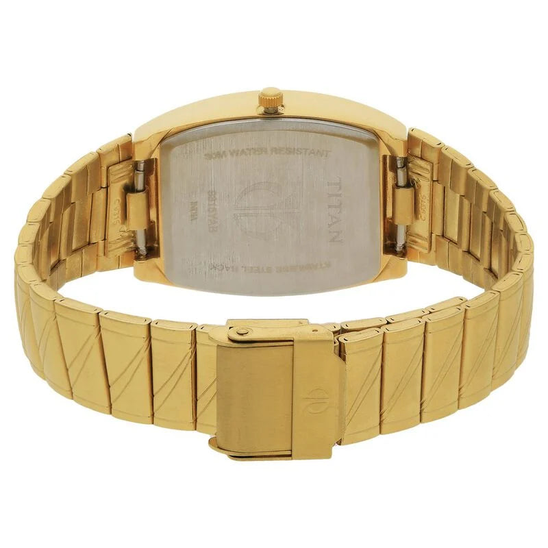 Titan Quartz Analog with Date White Dial Stainless Steel Strap Watch for Men 9315YM01