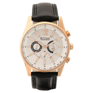 Titan Octane Silver Dial Leather Strap Watch NP9322WL01 - KRISHNA WATCH COMPANY