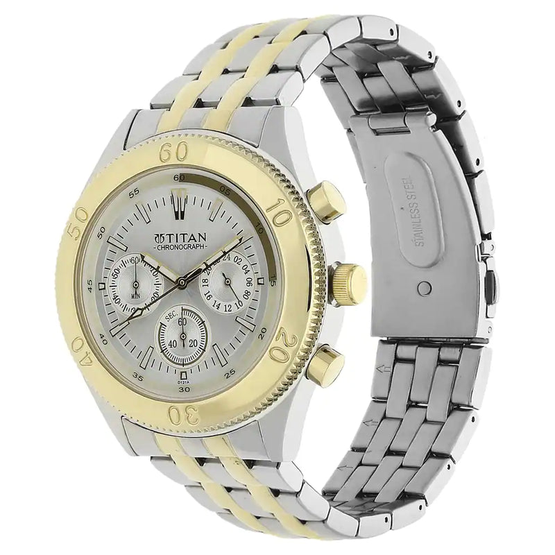Titan Silver Dial Multicoloured Stainless Steel Strap Watch - 9324BM01 - KRISHNA WATCH COMPANY