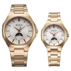 Titan Bandhan Quartz Analog Silver Dial Pink Stainless Steel Strap Watch For Couple 9400994209wm01 - KRISHNA WATCH COMPANY