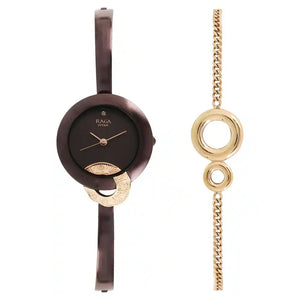Titan Raga Espana Brown Metal Strap Watch 95051KM01F (DH238) - KRISHNA WATCH COMPANY