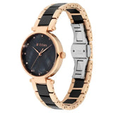 Titan Black Mother-of-Pearl Dial Ceramic & Metal Strap Watch - 95061WD03 - KRISHNA WATCH COMPANY