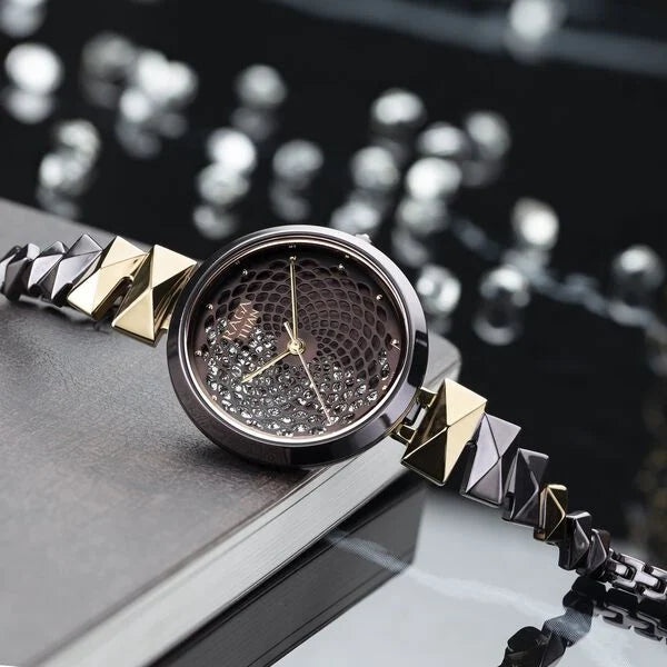 Titan Raga Facets Brown Dial Analog Stainless Steel Strap watch for Women 95121km01