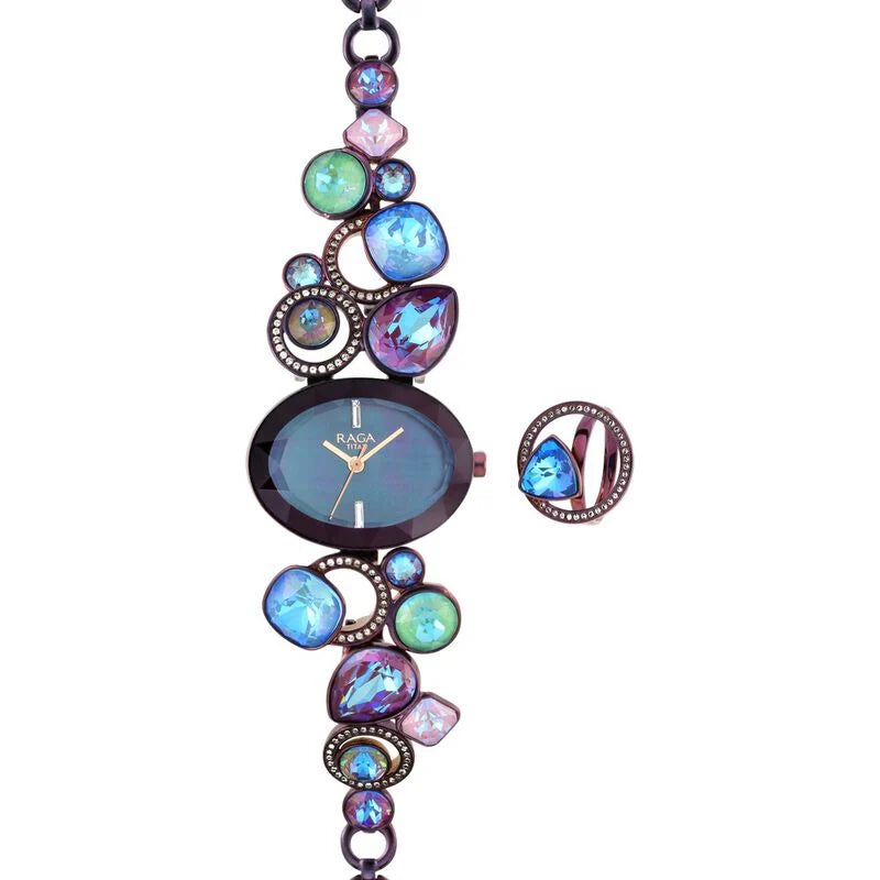 Titan Raga Moments Of Joy Mother of Pearl Dial Women Watch With Metal Strap 95126QM01F