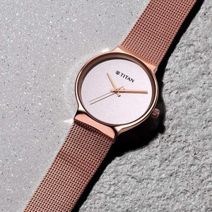 Titan Slimline Silver Dial Women Watch With Stainless Steel Strap NR95141WM01 - KRISHNA WATCH COMPANY