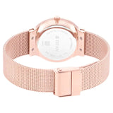Titan Slimline Silver Dial Rose Gold Stainless Steel Strap Watch 95141WM01