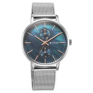 Titan Workwear Slimline Mother Of Pearl Dial Stainless Steel Strap Watch for Women 95143SM01 - KRISHNA WATCH COMPANY