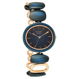 Titan Raga Ceramics Blue Dial Analog Metal Strap watch for Women 95146KD01 - KRISHNA WATCH COMPANY