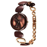 Titan Raga Ceramics Quartz Analog Brown Mother of pearl Dial Metal & Ceramic Strap Strap Watch For Women 95146kd03
