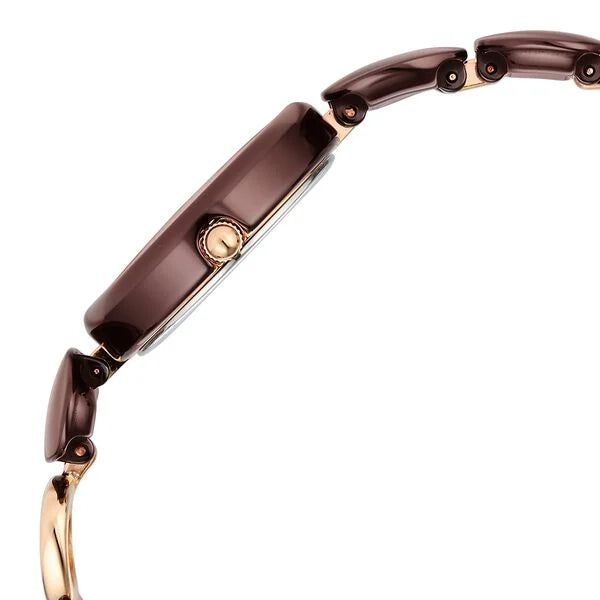 Titan Raga Ceramics Quartz Analog Brown Mother of pearl Dial Metal & Ceramic Strap Strap Watch For Women 95146kd03
