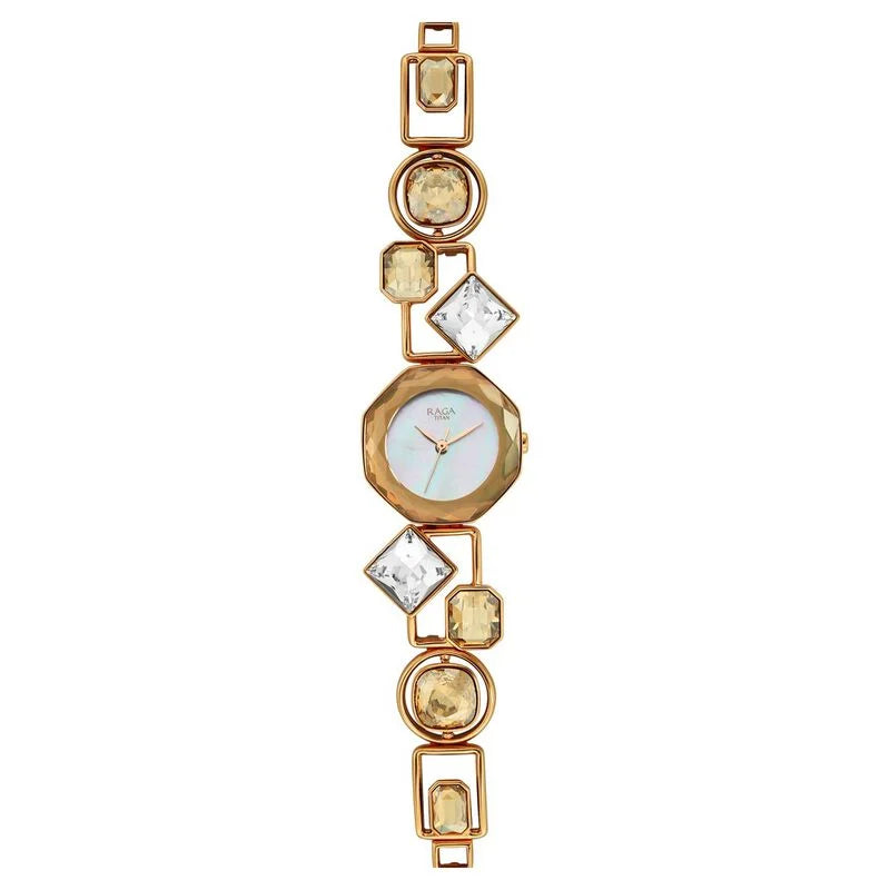 Titan Raga Love All Analog Mother of pearl Dial Watch for Women - 95151WM01