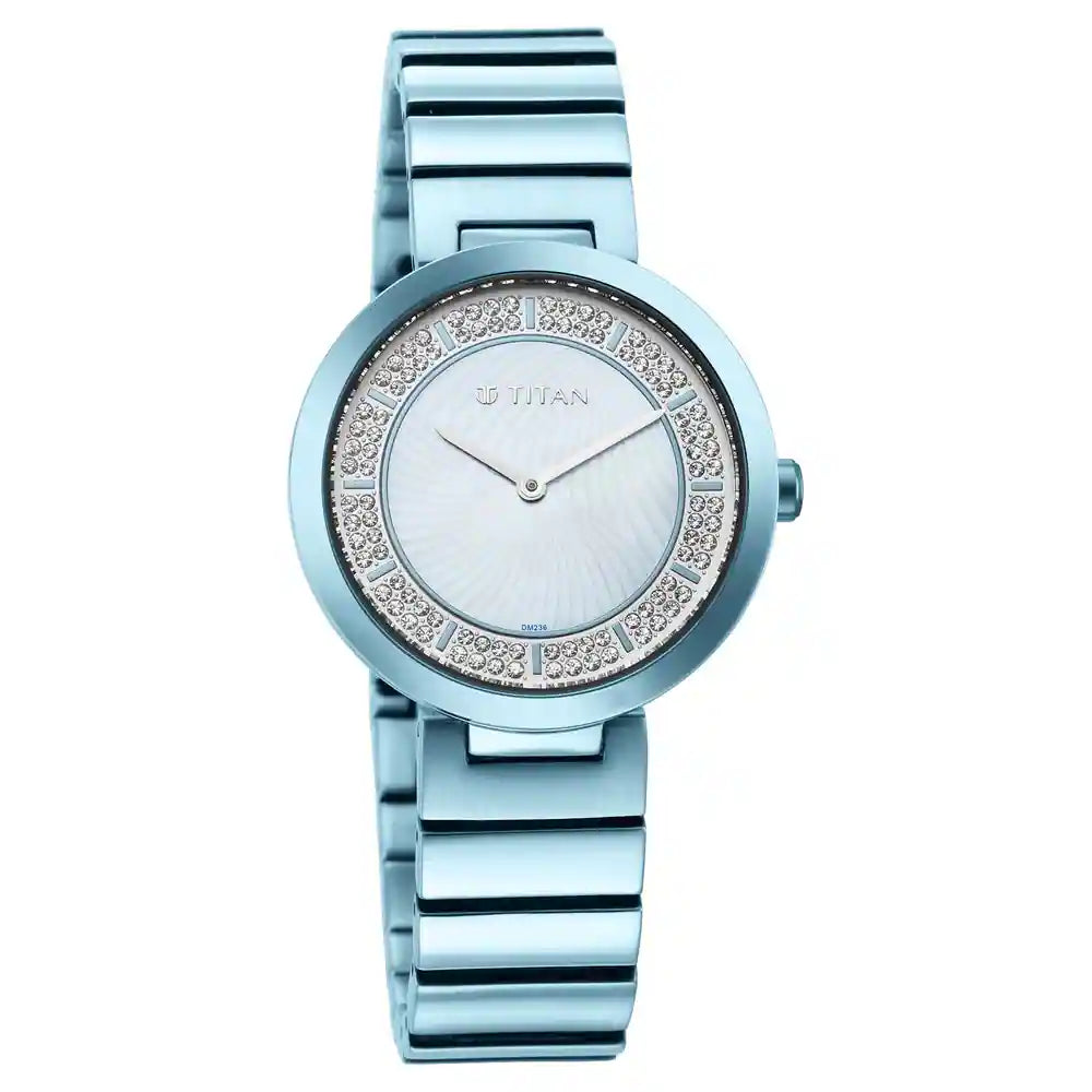 Titan Purple Unending Beauty Blue Dial Analog Watch 95162QM01 (DM236)