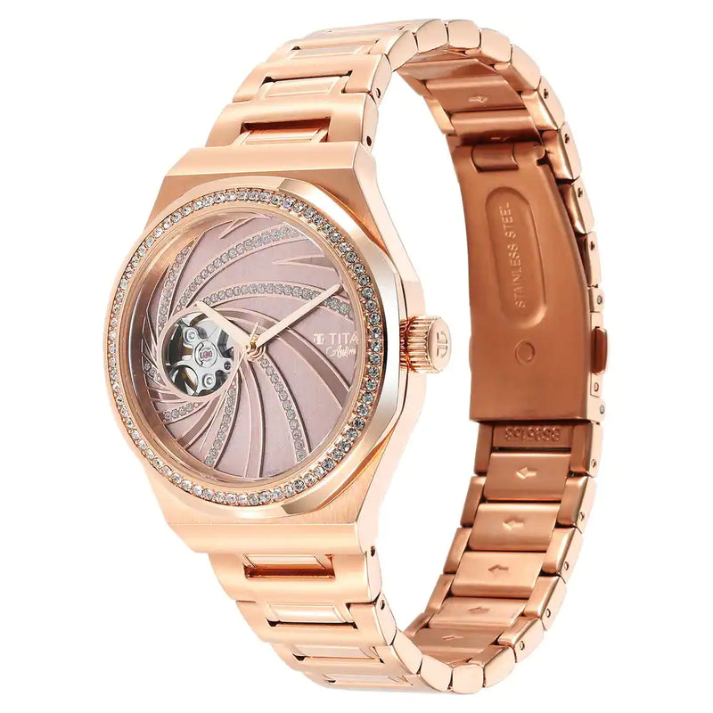 TITAN Unending Beauty Automatic Brown Dial Stainless Steel Strap Watch 95177WM01 - KRISHNA WATCH COMPANY