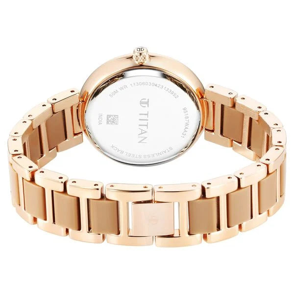 Titan Acetate Multifunction Hybrid Strap Watch for Women 95187kd03