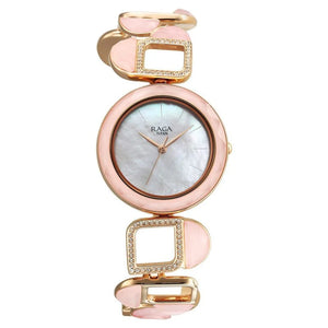 Titan Raga New You Quartz Analog Mother Of Pearl Dial Rose Quartz stone Strap Watch for Women 95196WM01 - KRISHNA WATCH COMPANY
