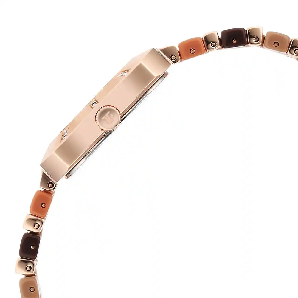 TITAN Glitz Rose Gold Dial Metal & Plastic Strap Watch for Women 95208WD01