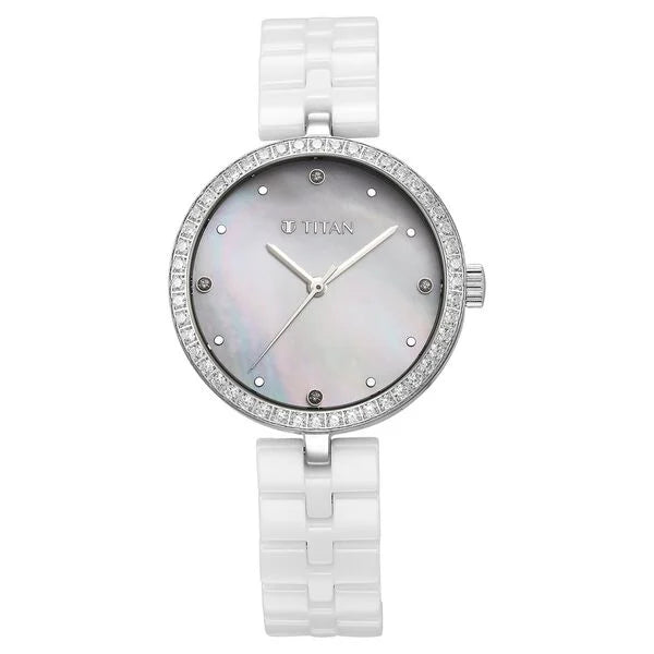 Titan Purple Ceramics Quartz Analog Watch For Women - 95215KC01 - KRISHNA WATCH COMPANY