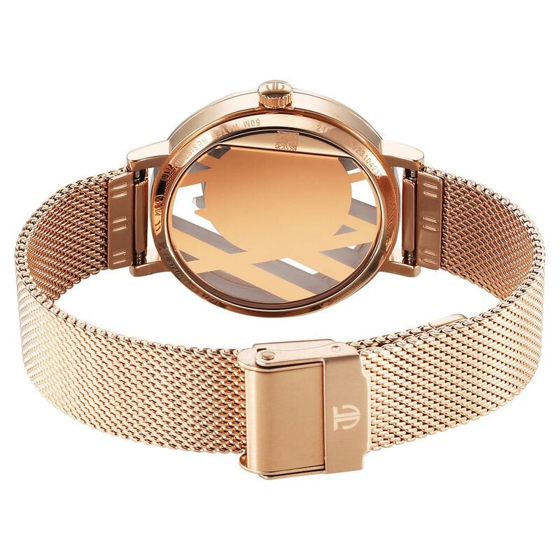 Titan Purple Abstract Quartz Analog Rose Gold Stainless Steel Strap for Women 95228WM01