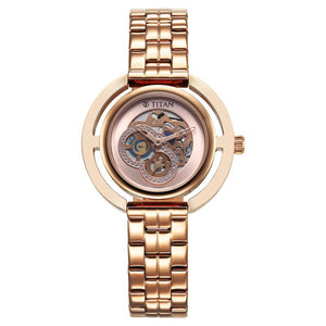 Titan Purple Abstract Quartz Analog Rose Gold Stainless Steel Strap for Women 95231WM01 - KRISHNA WATCH COMPANY