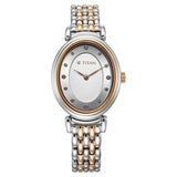 Titan Aura Quartz Analog Silver Dial With Two Toned Watch For Women - 95242KM01